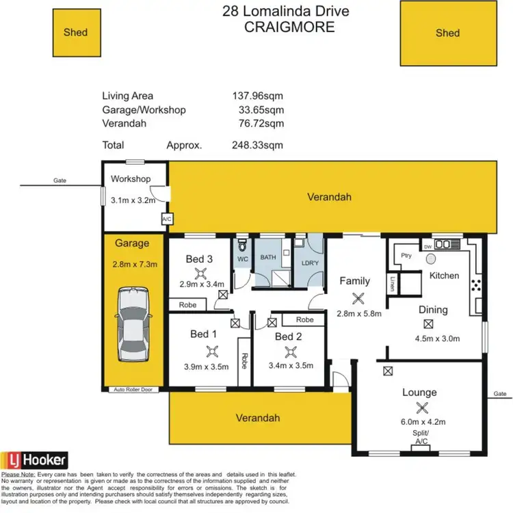 Floorplan of Homely house listing, 28 Lomalinda Drive, Craigmore SA 5114