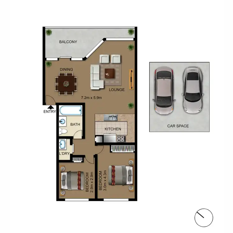 Floorplan of Homely apartment listing, 34/40 Leahy Close, Narrabundah ACT 2604