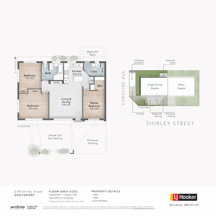 Floorplan of Homely semi-detached listing, 2/39 Shirley Street, Southport QLD 4215
