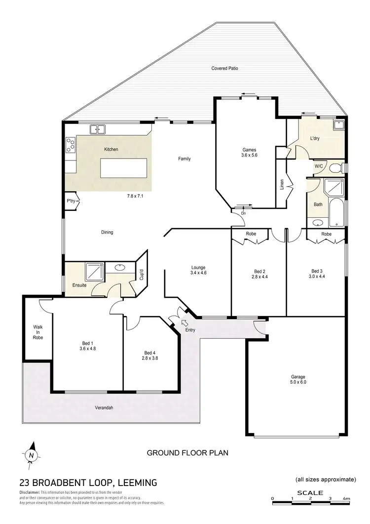 Floorplan of Homely house listing, 23 Broadbent Loop, Leeming WA 6149