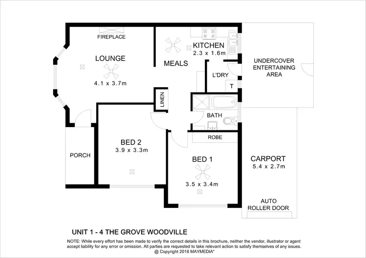Floorplan of Homely unit listing, Unit 1/4 The Grove, Woodville SA 5011