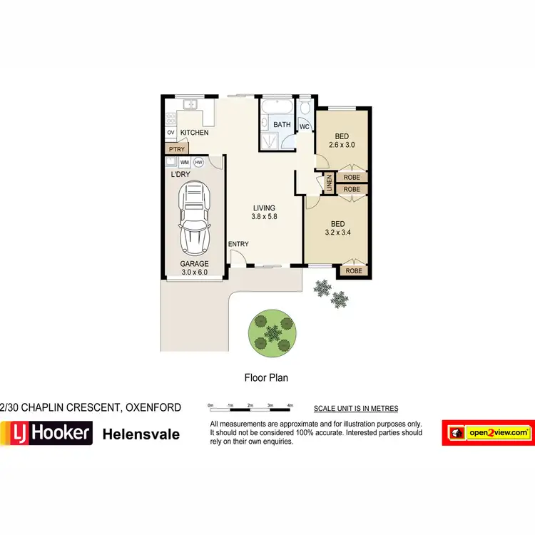 Floorplan of Homely semi-detached listing, 1/30 Chaplin Crescent, Oxenford QLD 4210