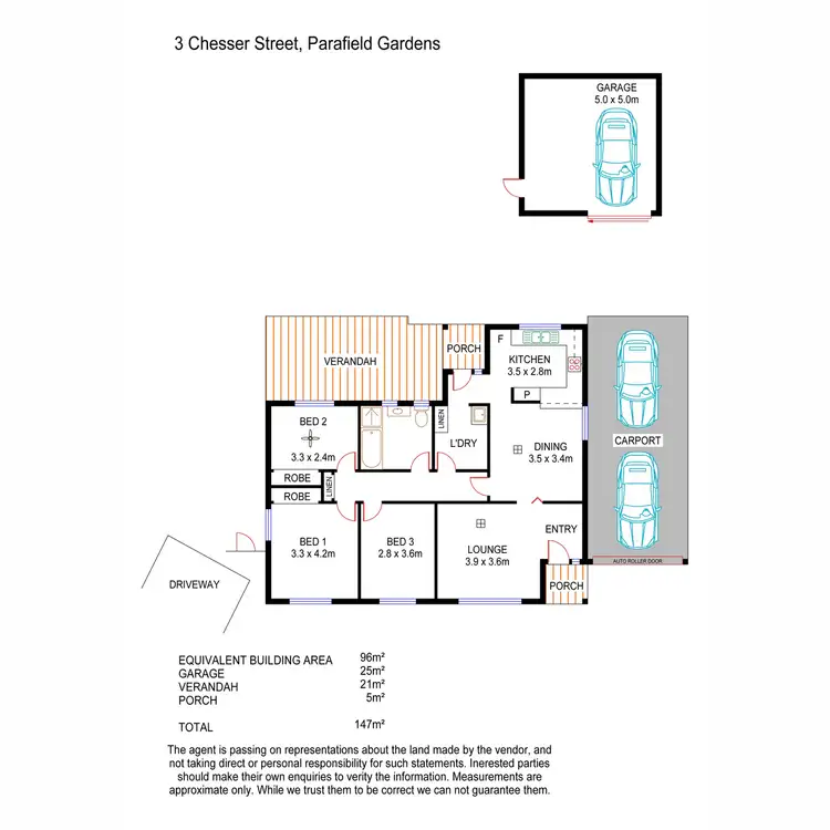 Floorplan of Homely house listing, 3 Chesser Street, Parafield Gardens SA 5107