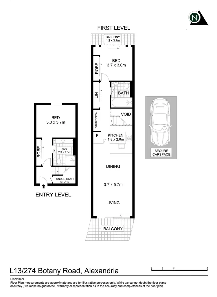Floorplan of Homely apartment listing, L13/274 Botany Road, Alexandria NSW 2015