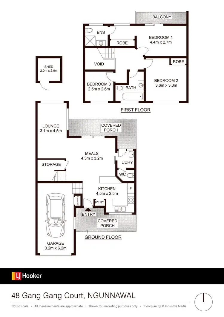 Floorplan of Homely townhouse listing, 48 Gang Gang Court, Ngunnawal ACT 2913