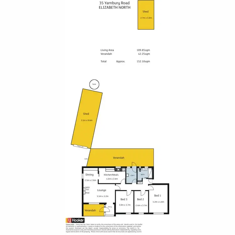 Floorplan of Homely house listing, 35 Yarnbury Road, Elizabeth North SA 5113
