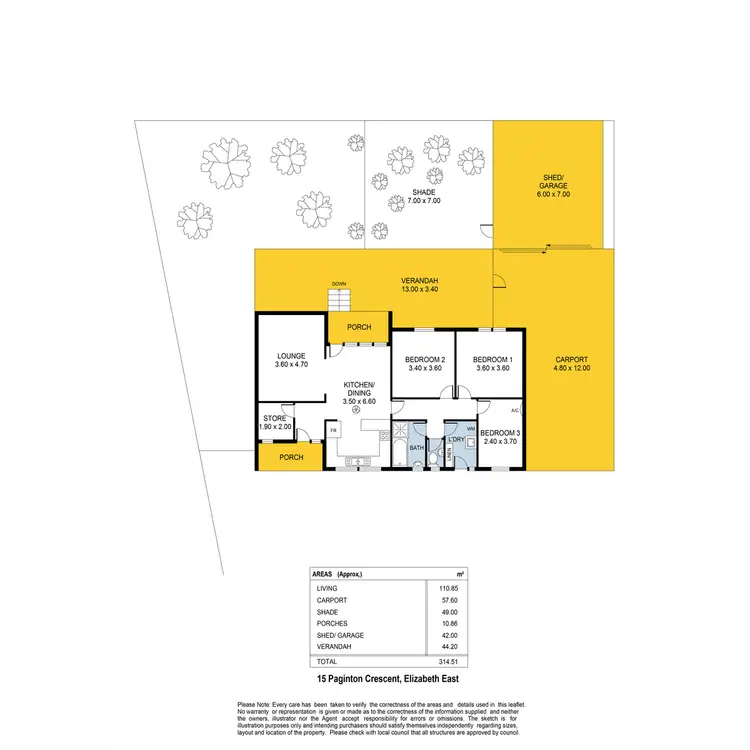 Floorplan of Homely house listing, 15 Paginton Crescent, Elizabeth East SA 5112