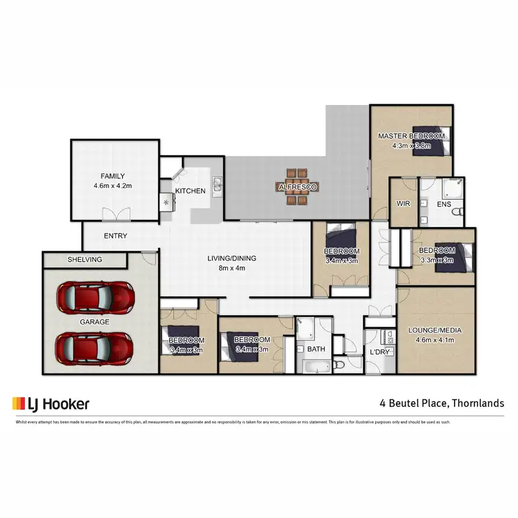 Floorplan of Homely house listing, 4 Beutel Place, Thornlands QLD 4164