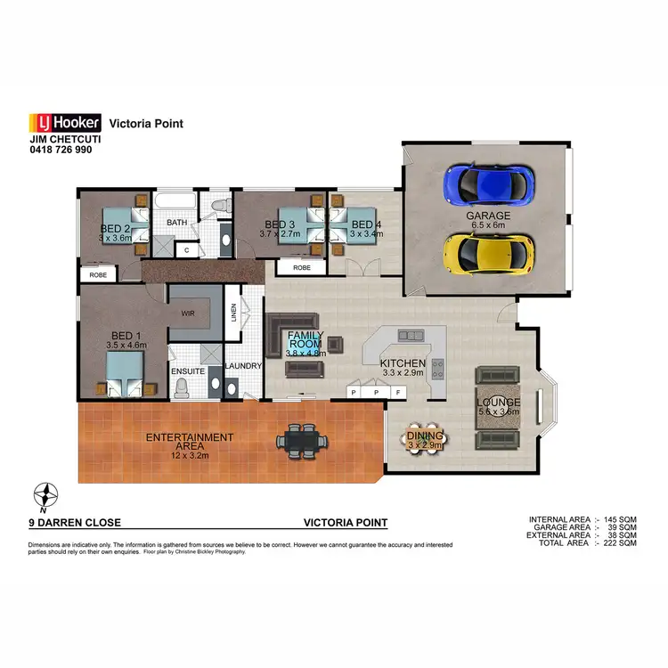 Floorplan of Homely house listing, 9 Darren Close, Victoria Point QLD 4165