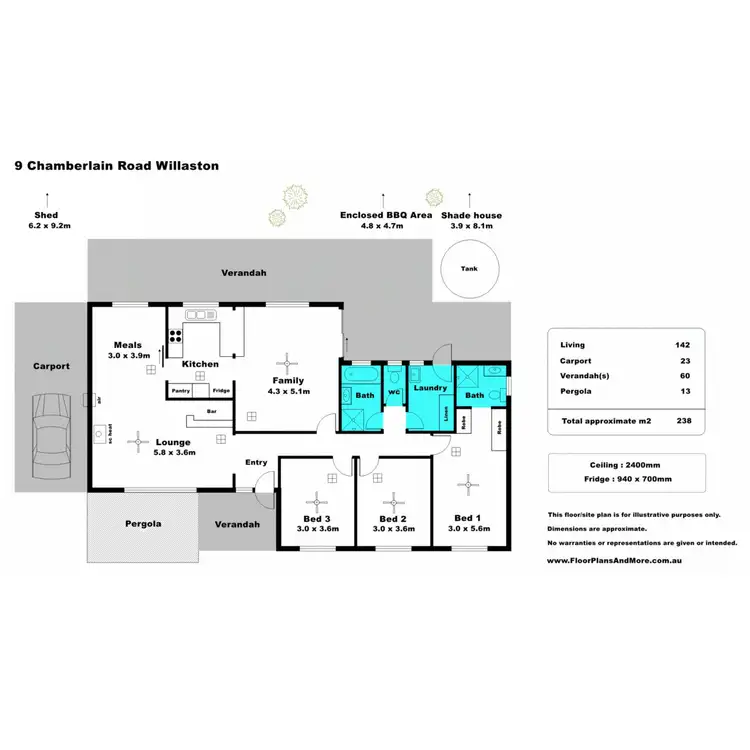 Floorplan of Homely house listing, 9 Chamberlain Road, Willaston SA 5118
