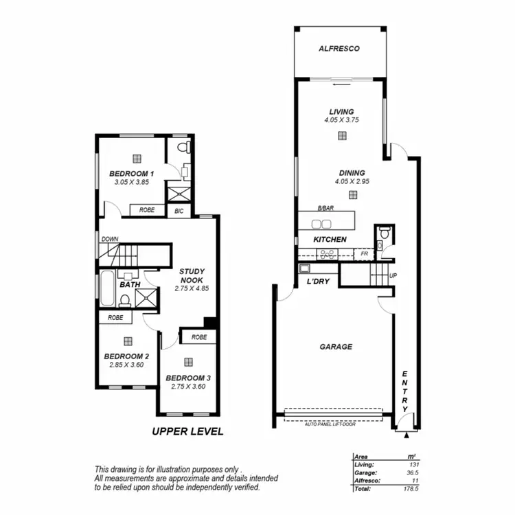Floorplan of Homely townhouse listing, 6B Bank Crescent, St Agnes SA 5097