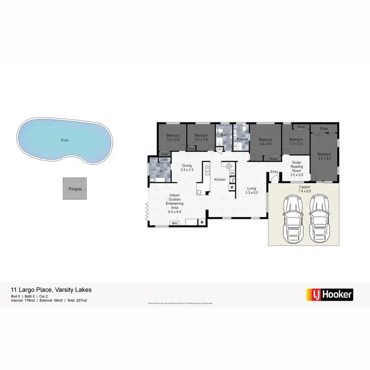 Floorplan of Homely house listing, 11 Largo Place, Varsity Lakes QLD 4227