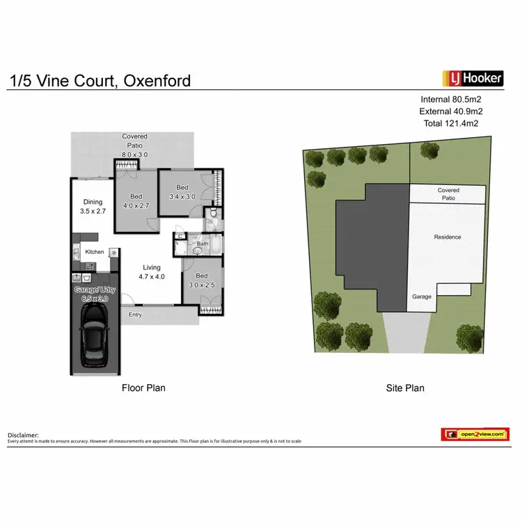 Floorplan of Homely semi-detached listing, 1/5 Vine Court, Oxenford QLD 4210