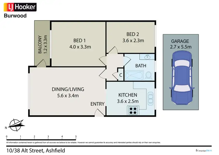Floorplan of Homely unit listing, 10/38 Alt Street, Ashfield NSW 2131