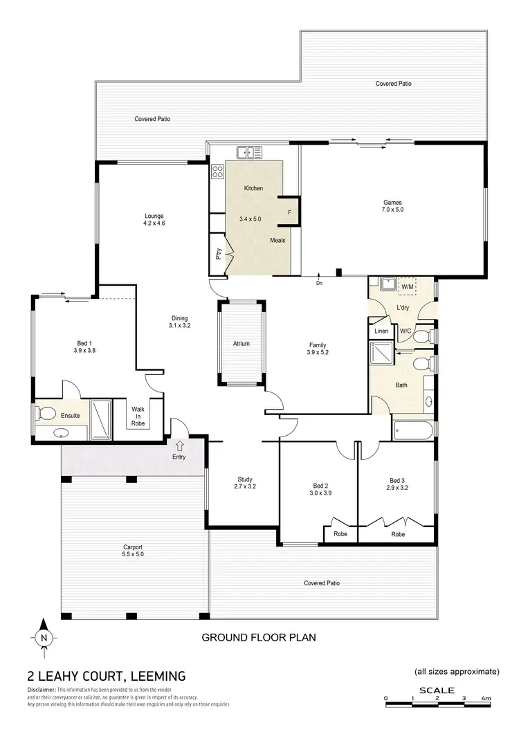 Floorplan of Homely house listing, 2 Leahy Court, Leeming WA 6149