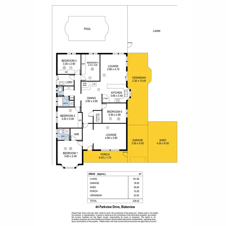 Floorplan of Homely house listing, 44 Parkview Drive, Blakeview SA 5114