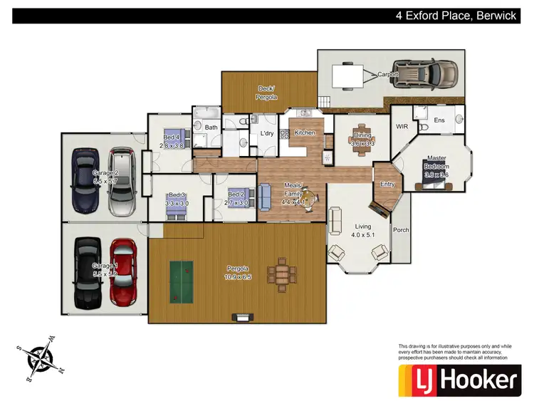 Floorplan of Homely house listing, 4 Exford Place, Berwick VIC 3806