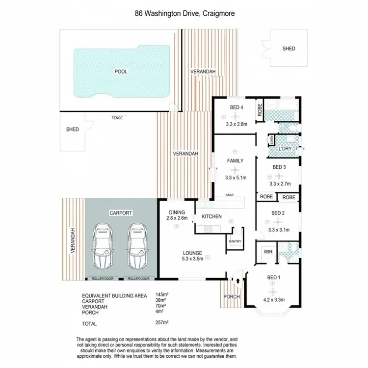 Floorplan of Homely house listing, 86 Washington Drive, Craigmore SA 5114