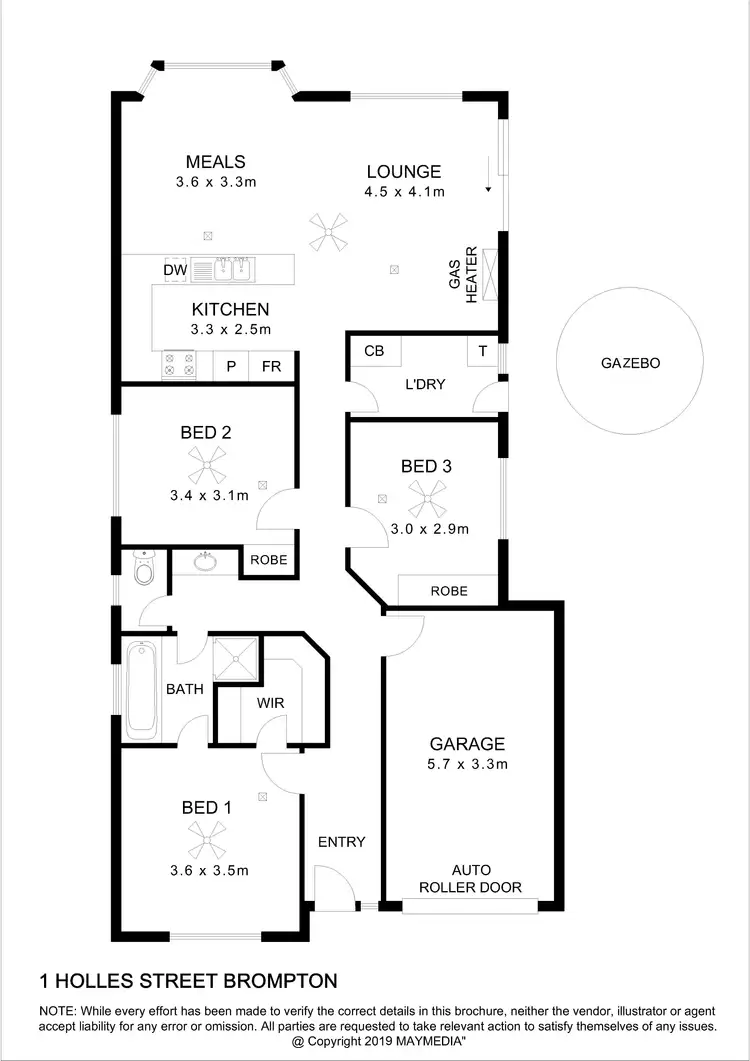 Floorplan of Homely house listing, 1 Holles Street, Brompton SA 5007