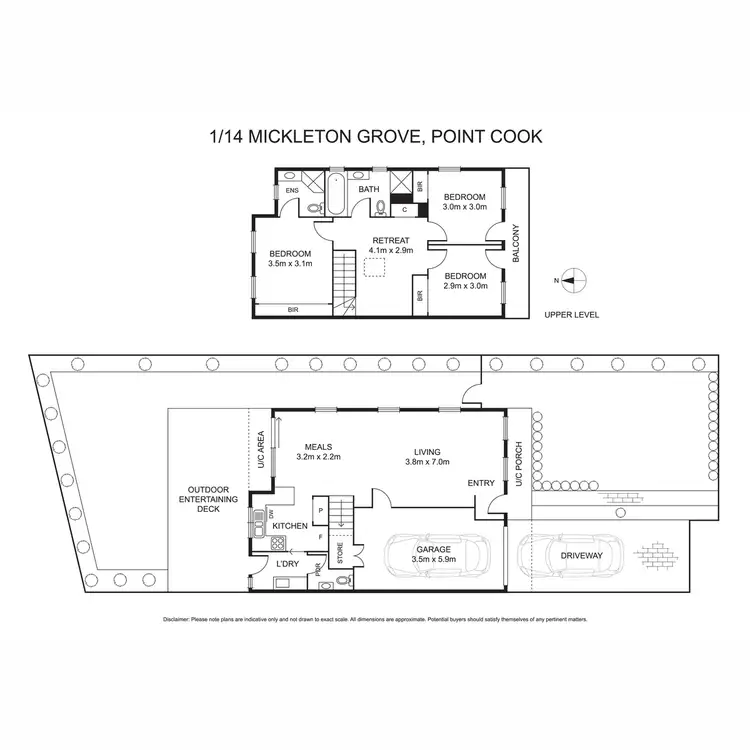 Floorplan of Homely townhouse listing, 1/14 Mickleton Grove, Point Cook VIC 3030