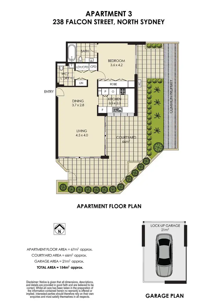 Floorplan of Homely apartment listing, 3/238 Falcon Street, North Sydney NSW 2060