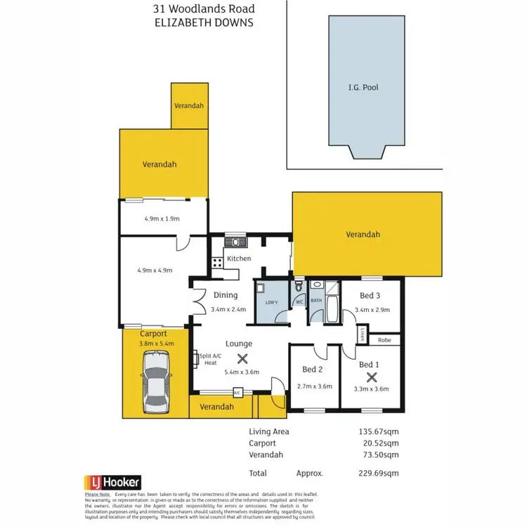 Floorplan of Homely house listing, 31 Woodlands Road, Elizabeth Downs SA 5113