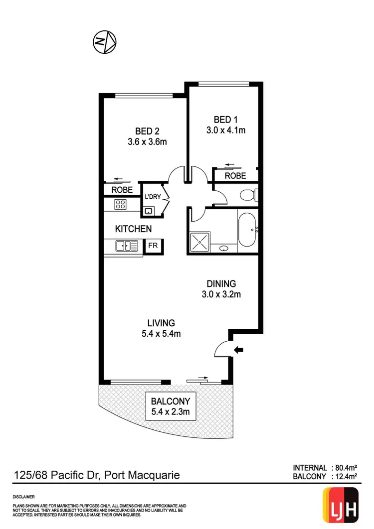 Floorplan of Homely apartment listing, 125/68 Pacific Drive, Port Macquarie NSW 2444