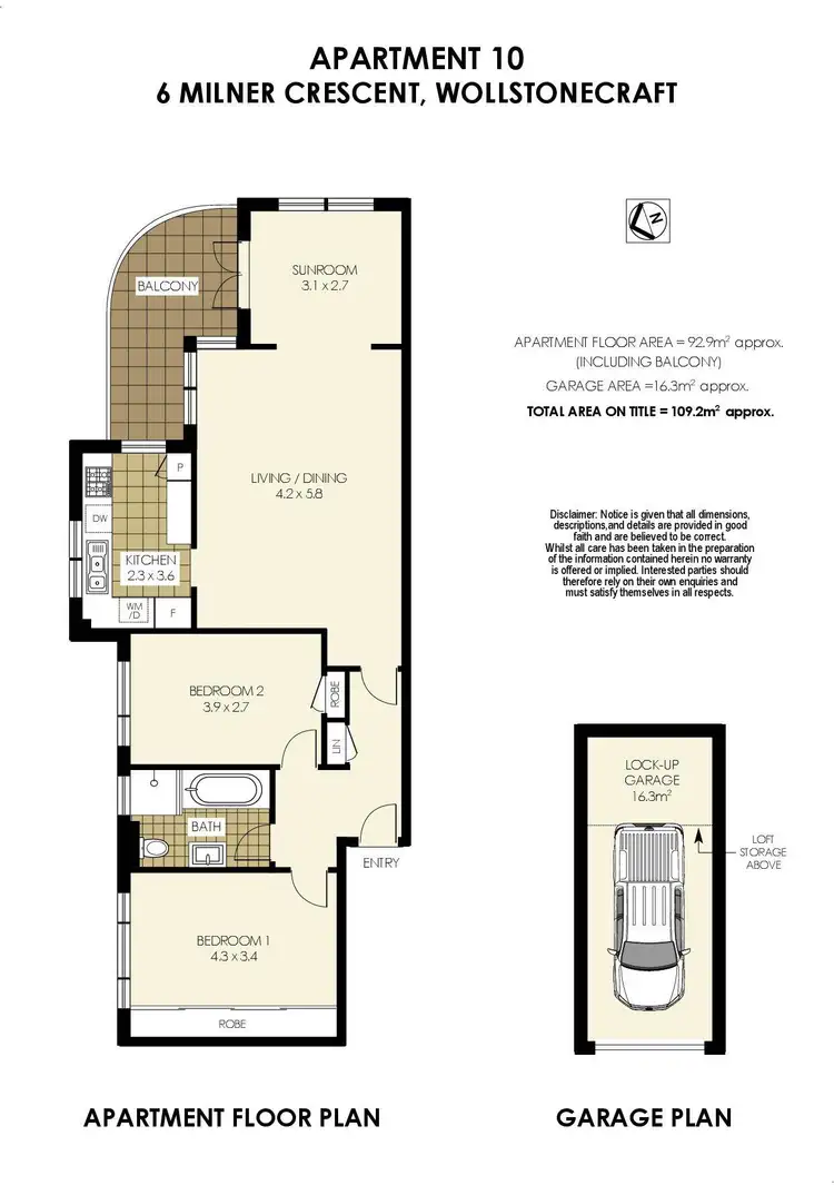 Floorplan of Homely apartment listing, 10/6 Milner Crescent, Wollstonecraft NSW 2065
