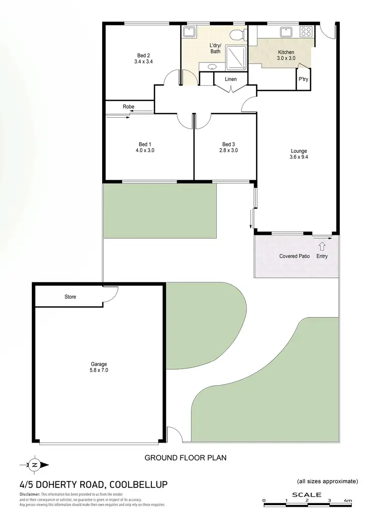 Floorplan of Homely apartment listing, 4/5 Doherty Road, Coolbellup WA 6163