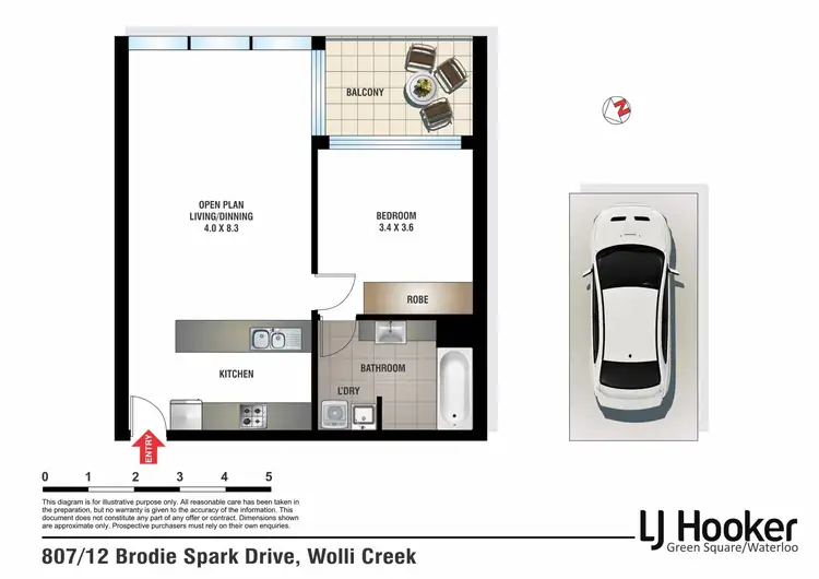 Floorplan of Homely apartment listing, 807/12 Brodie Spark Drive, Wolli Creek NSW 2205
