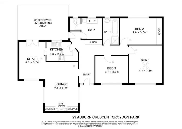 Floorplan of Homely house listing, 29 Auburn Crescent, Croydon Park SA 5008