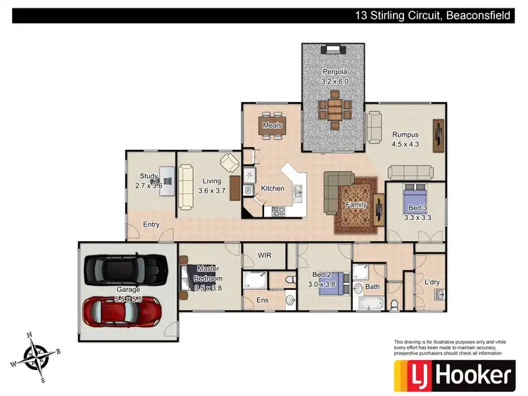 Floorplan of Homely house listing, 13 Stirling Circuit, Beaconsfield VIC 3807