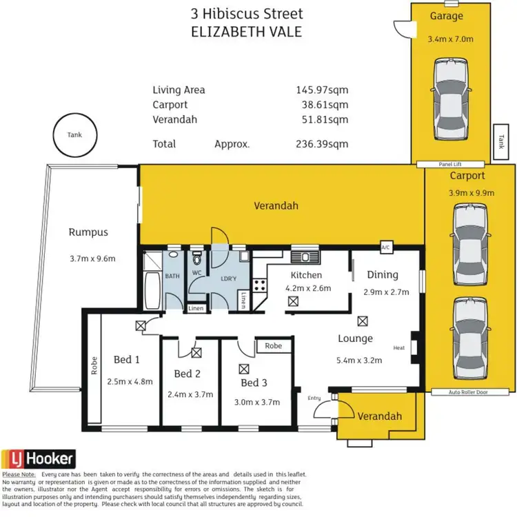 Floorplan of Homely house listing, 3 Hibiscus Street, Elizabeth Vale SA 5112