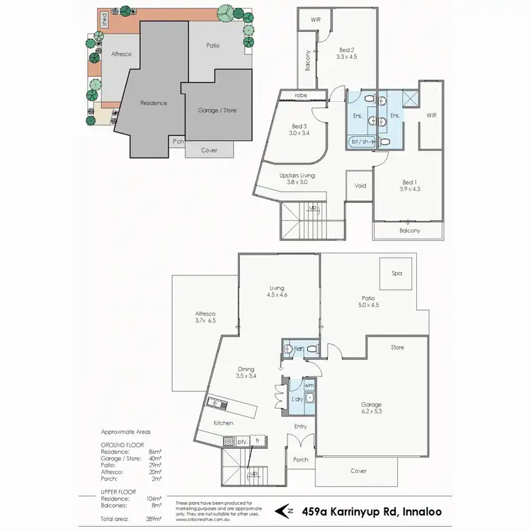 Floorplan of Homely townhouse listing, 459A Karrinyup Road, Innaloo WA 6018