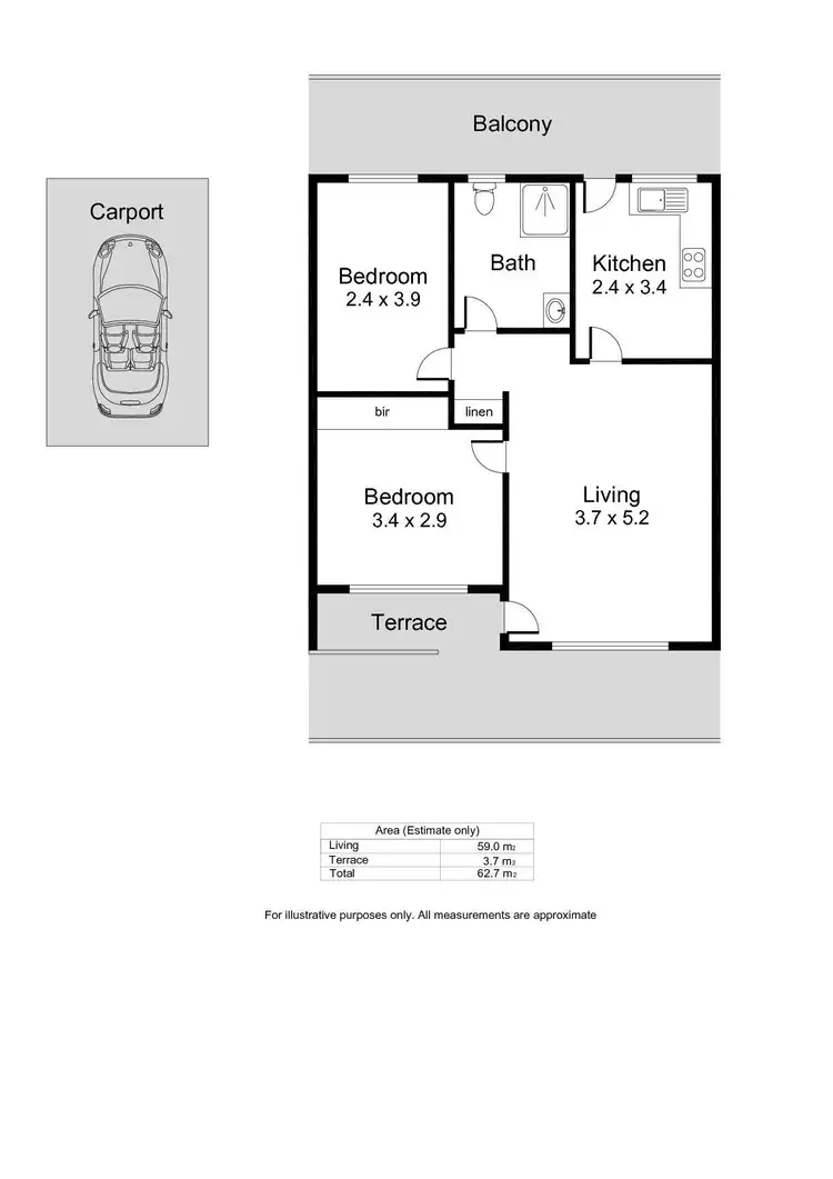 Floorplan of Homely unit listing, 13/414 Sir Donald Bradman Drive, Brooklyn Park SA 5032