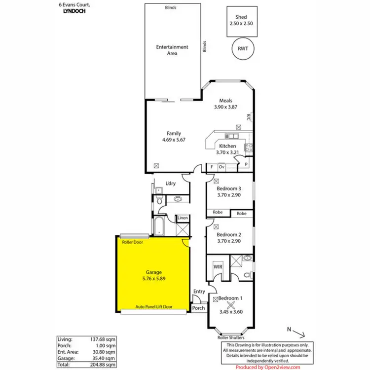 Floorplan of Homely house listing, 6 Evans Court, Lyndoch SA 5351