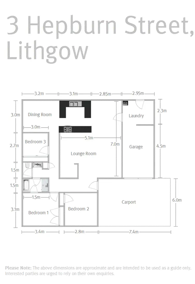 Floorplan of Homely house listing, 3 Hepburn Street, Lithgow NSW 2790