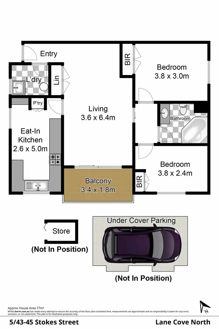 Floorplan of Homely unit listing, 5/43-45 Stokes Street, Lane Cove NSW 2066