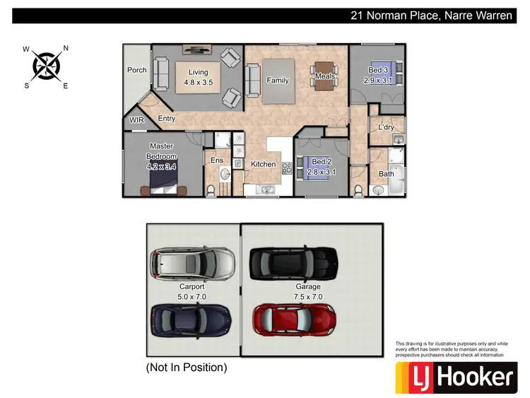 Floorplan of Homely house listing, 21 Norman Place, Narre Warren VIC 3805