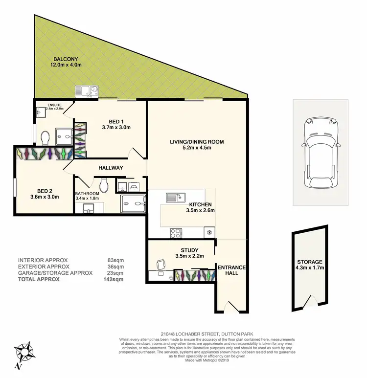 Floorplan of Homely unit listing, 2104/8 Lochaber Street, Dutton Park QLD 4102