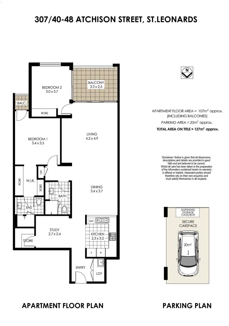 Floorplan of Homely apartment listing, 307/40-48 Atchison Street, St Leonards NSW 2065