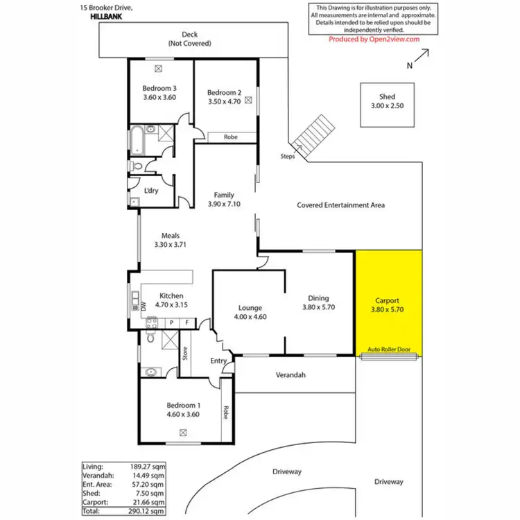 Floorplan of Homely house listing, 15 Brooker Drive, Hillbank SA 5112