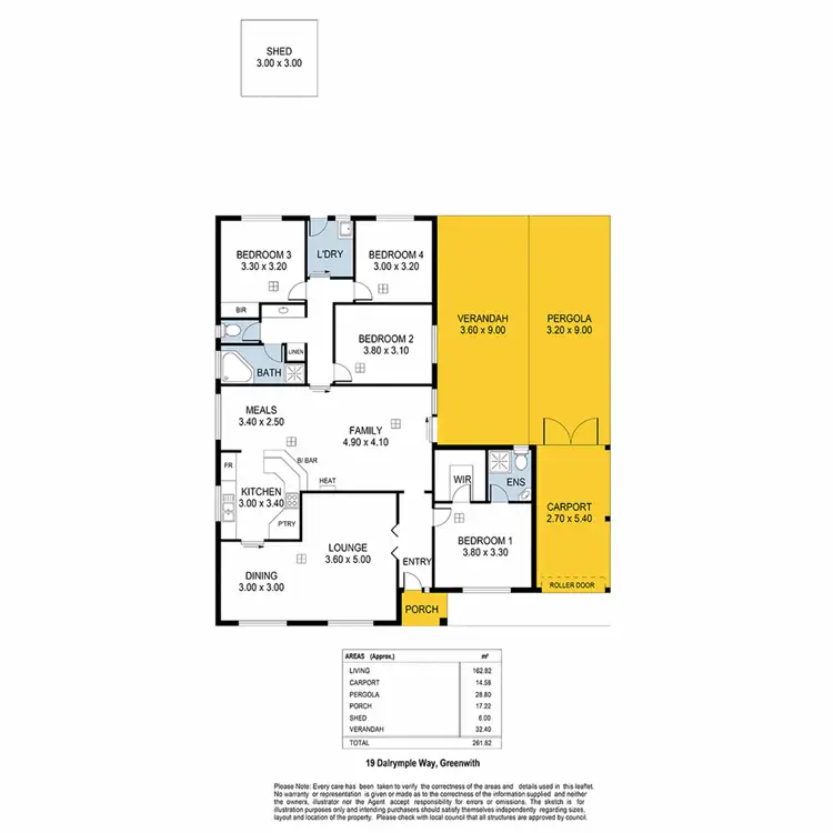 Floorplan of Homely house listing, 19 Dalrymple Way, Greenwith SA 5125