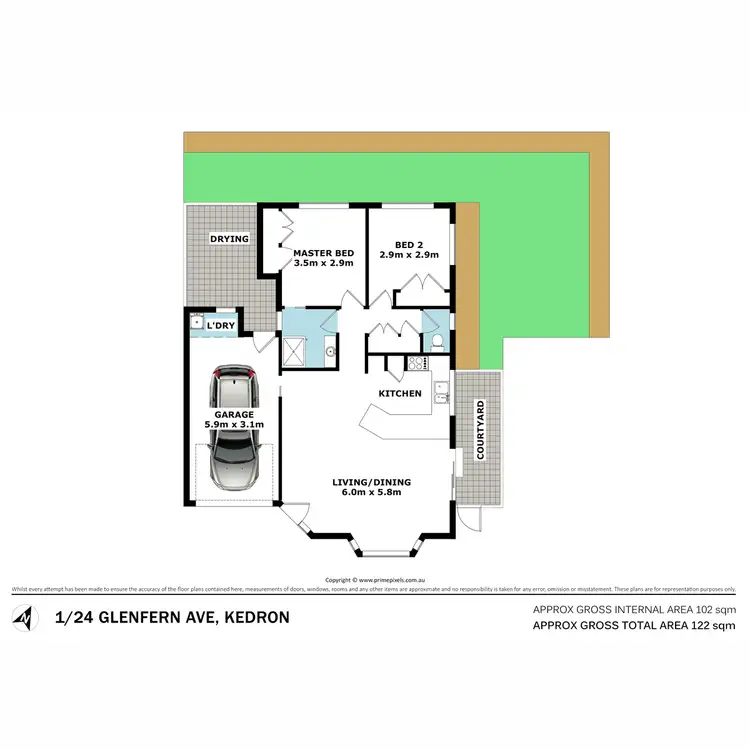 Floorplan of Homely unit listing, 1/24 Glenfern Avenue, Kedron QLD 4031