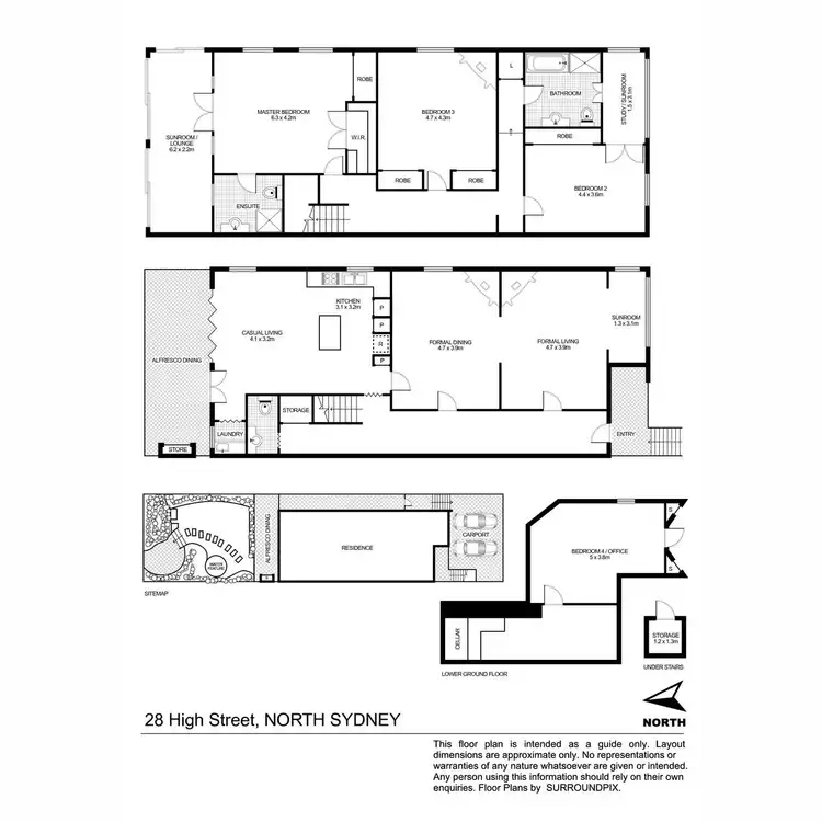 Floorplan of Homely semi-detached listing, 28 High Street, North Sydney NSW 2060