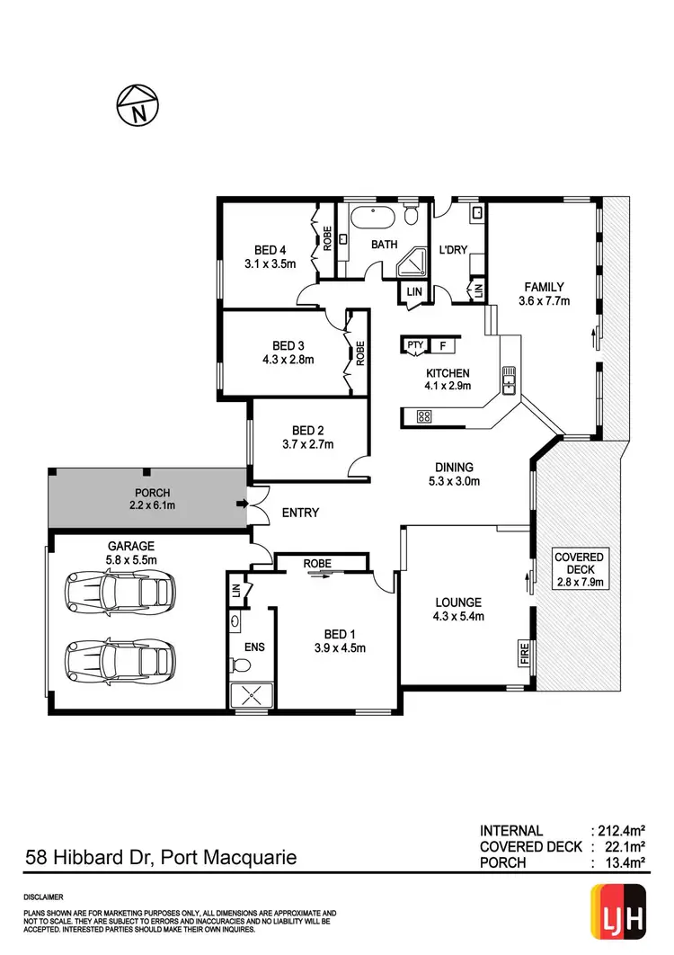 Floorplan of Homely house listing, 58 Hibbard Drive, Port Macquarie NSW 2444