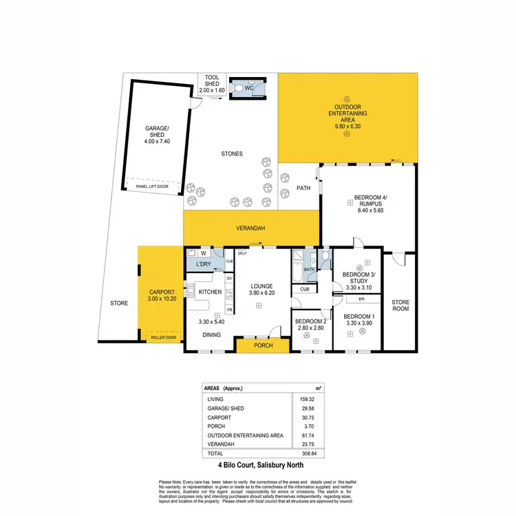 Floorplan of Homely house listing, 4 Bilo Court, Salisbury North SA 5108