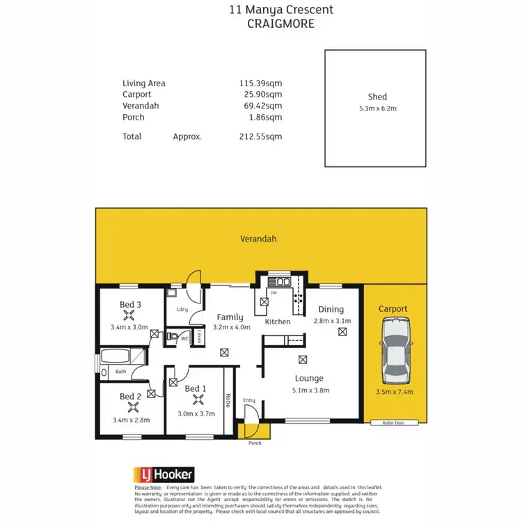 Floorplan of Homely house listing, 11 Manya Crescent, Craigmore SA 5114