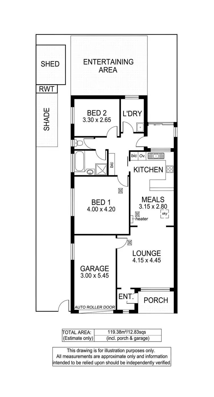 Floorplan of Homely unit listing, 1/1A Kearnes Road, Oaklands Park SA 5046