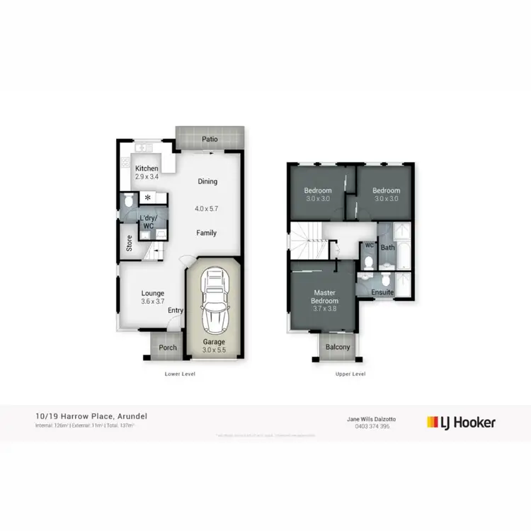 Floorplan of Homely townhouse listing, 10/19 Harrow Place, Arundel QLD 4214